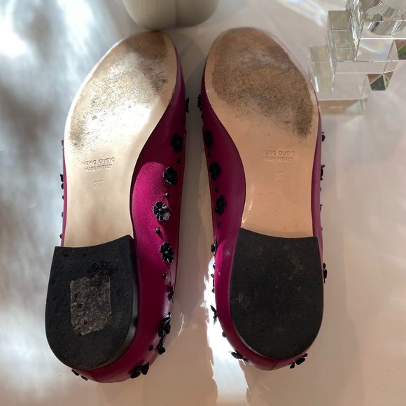 RED VALENTINO Ballerina Flats Pailletes Flowers in Raspberry Pink for women - Picture 3 of 6